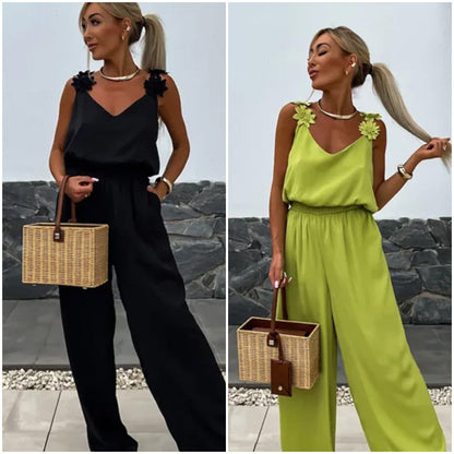 🔥Women's Sleeveless Wide Leg Jumpsuit