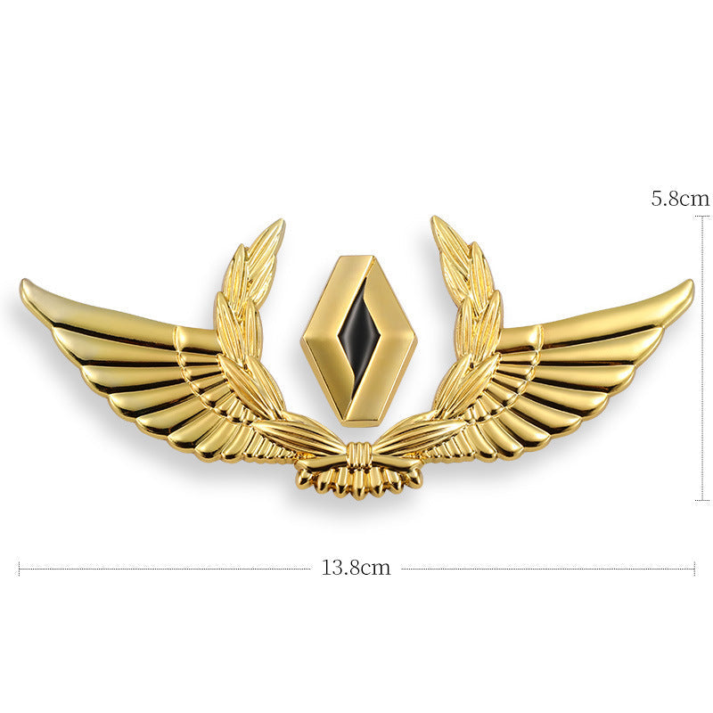 3D car gold body stickers to block scratches decorative stickers wings side label car logo stickers