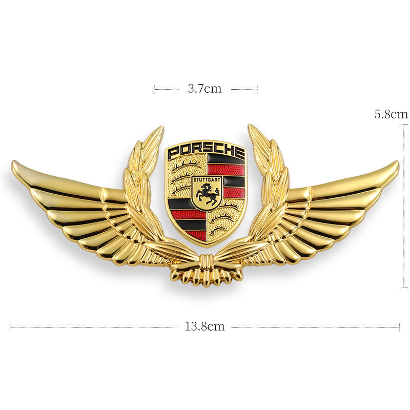 3D car gold body stickers to block scratches decorative stickers wings side label car logo stickers