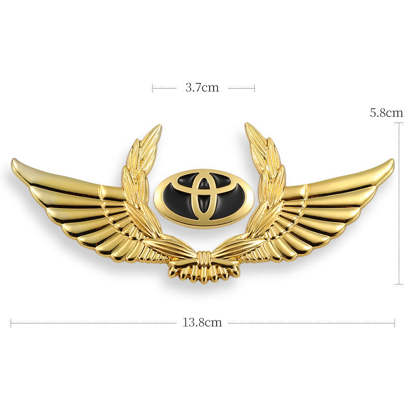 3D car gold body stickers to block scratches decorative stickers wings side label car logo stickers