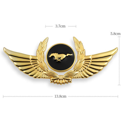 3D car gold body stickers to block scratches decorative stickers wings side label car logo stickers