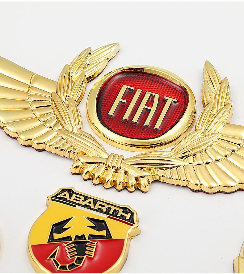 3D car gold body stickers to block scratches decorative stickers wings side label car logo stickers