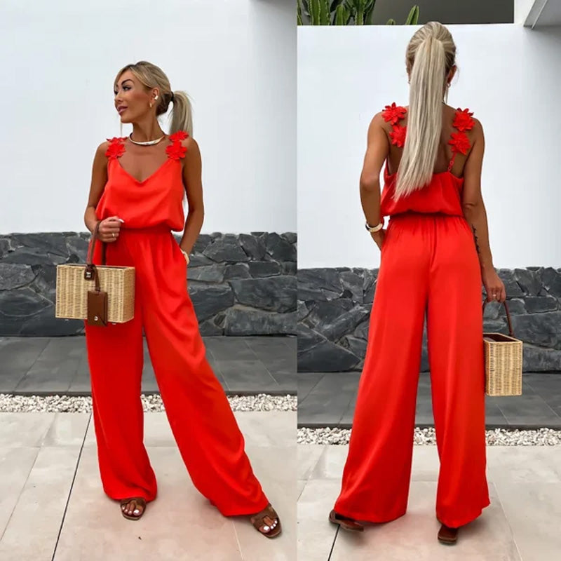 🔥Women's Sleeveless Wide Leg Jumpsuit