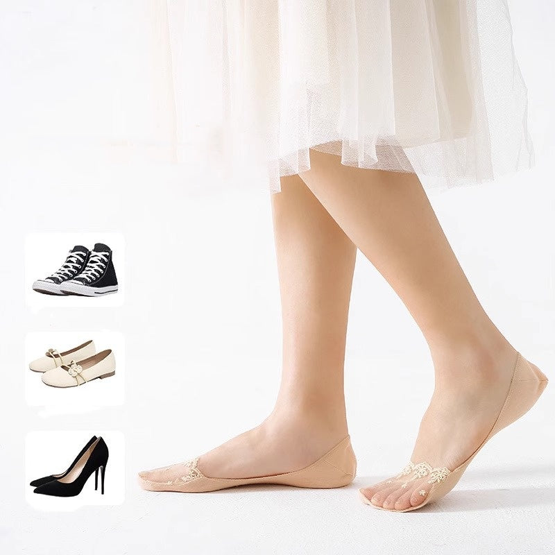 Women's Lace No-Show Non-Slip Socks