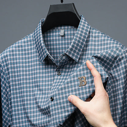 Men's Casual Plaid Short Sleeve Shirt