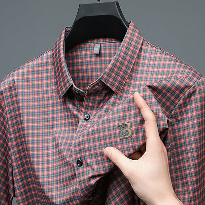 Men's Casual Plaid Short Sleeve Shirt