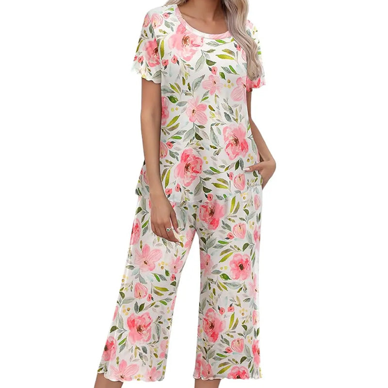 🎁Hot Sale 50% OFF⏳Women's Printed Top & Pants Sleepwear Set