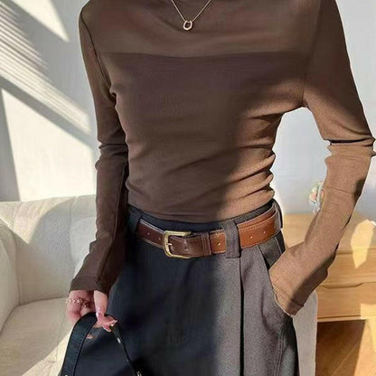 💃Last Day Sales -50% OFF🎉Women's Sparkle Mesh Sheer Long Sleeve Ruched Top