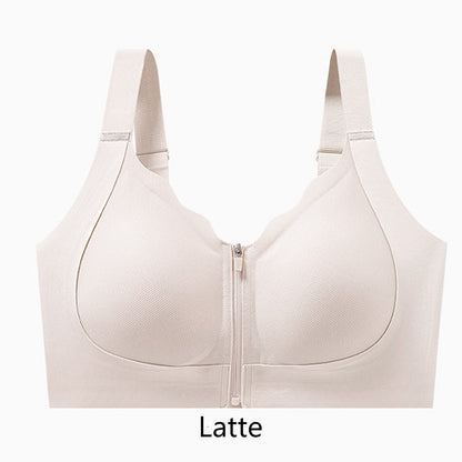 Women's Comfortable Seamless Zip Front Closure Bra