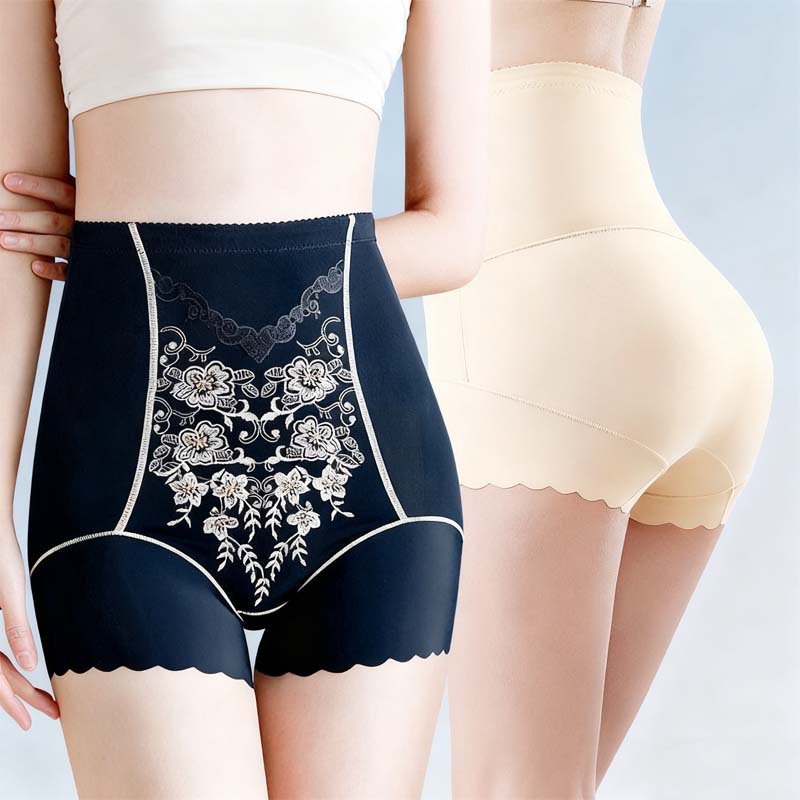 Women's Embroidered High-Waist Tummy Control Briefs